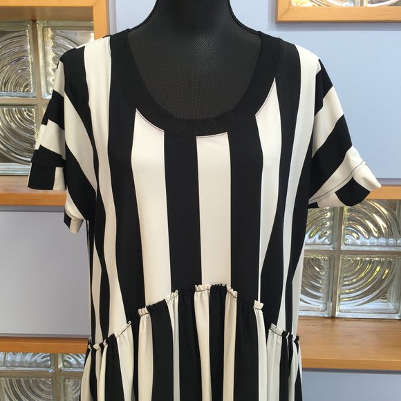 Tekbika by Alembika Black and White Stripe Dress Size 3 - Picture 2 of 11
